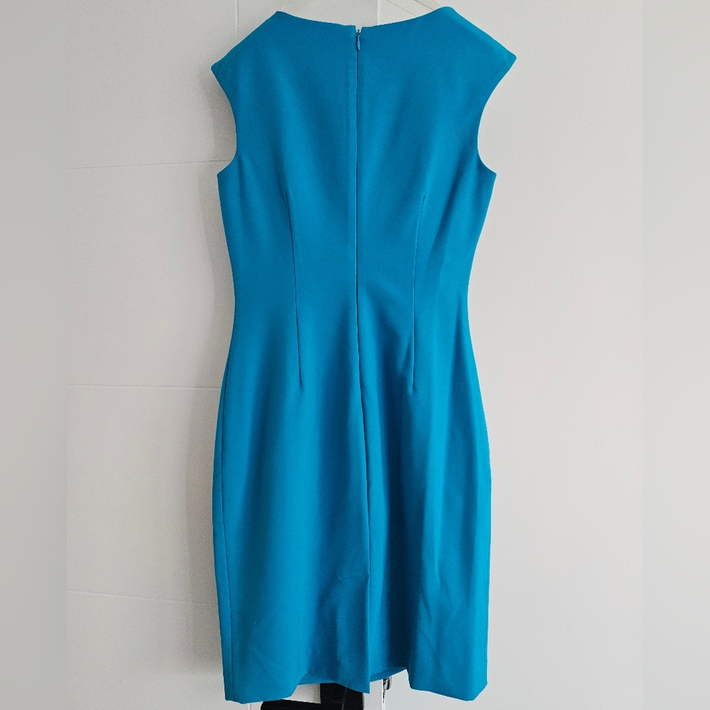 ✨️💲⬇️ Calvin Klein 4 Sheath Elegant Work Dress S Small Ruffle Front - Picture 2 of 9